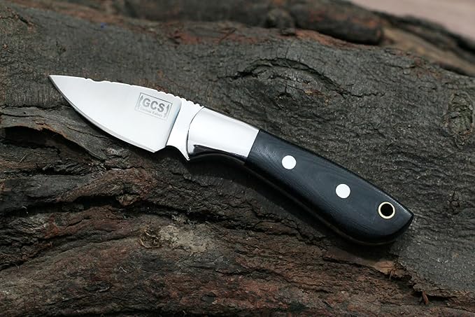 GCS Handmade D2 Tool Steel Tactical knife Hunting Knife CampKnife with leather sheath Full tang blade designed for Hunting & EDC GCS 235 (Micarta Handle)