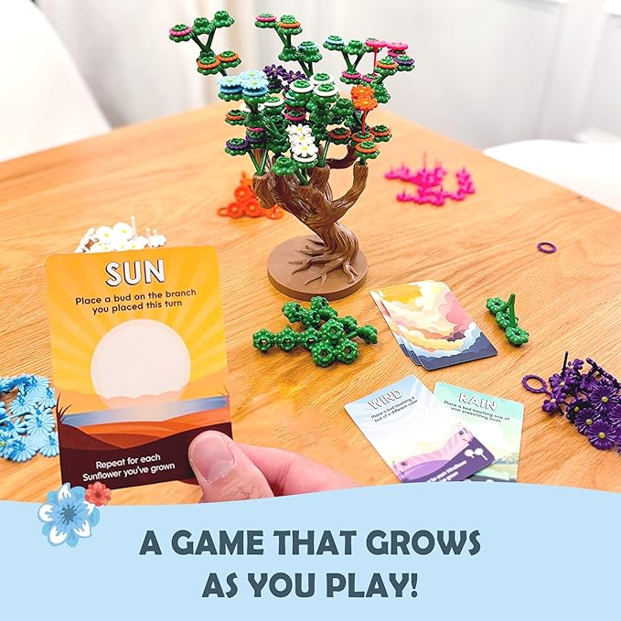 Bloomchasers 3D Flower Stacking Tree Building Board Game for Families and Adults, Light Strategy, Beautiful, Fun & Competitive, Base Game + Expansion, 1-6 Players, Age 12+
