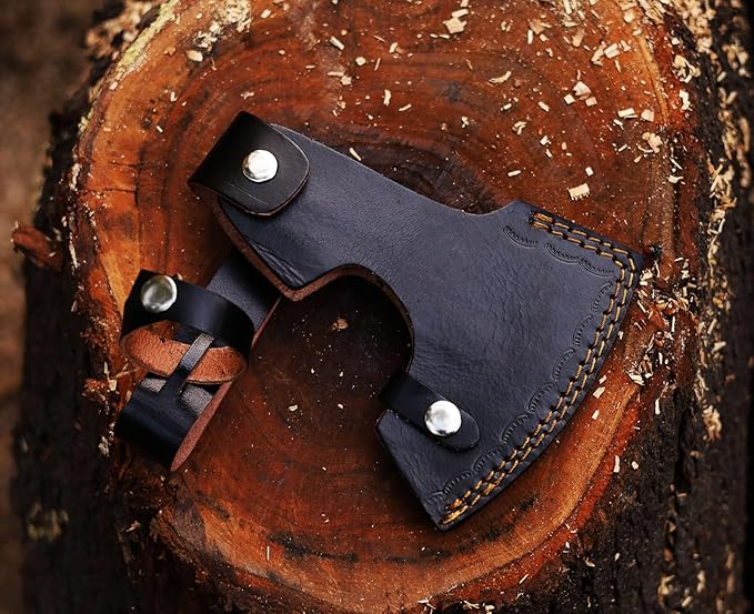 Handmade 17" Viking Axe with Sheath - Norse Medieval Axe | Nordic Style Hatchet | Decorative Collectible | Viking Gift for him | Birthday Anniversary Christmas (EBX-02)