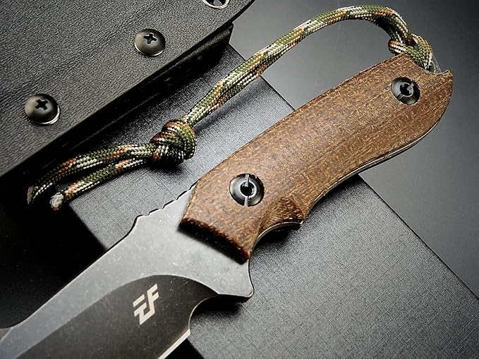 Eafengrow EF130 Fixed Blade Knife, DC53 Steel Blade,G10/Micarta Handle Full Tang EDC Fixed Knifes Straight Knife for Working Camping Hunting Field Adventure Survival