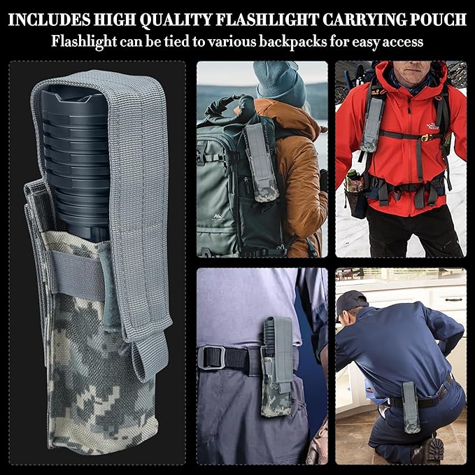 Super Bright Rechargeable Flashlights 2400.000 High Lumen, Powerful LED Flashlight, IPX7 Waterproof Floodlight & Spotlight Flashlight 2-in-1 W/5 Modes for Camping, Emergency, Search & Rescue