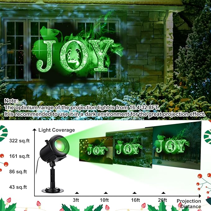Christmas Nativity Scene Projector Lights, 2025 Upgrade 3D Dynamic Joy Jesus Christian Outdoor Indoor Xmas Decorations Lights, 4-Color, 12 HD Effects with Remote for Wall Window
