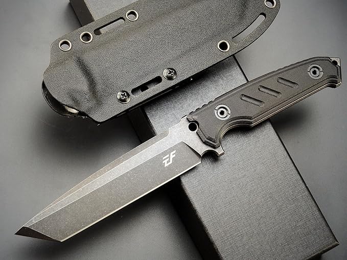 Eafengrow EF129 Fixed Blade Knife, DC53 Steel Tanto Blade,G10 Handle Full Tang Fixed Knifes Straight Knife for Camping Hunting Adventure Survival and EDC Tool