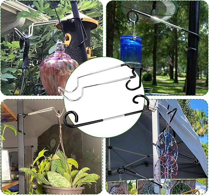 Camping Lantern Hook Hanger,Lantern Hanger&Non-Slip Tent Light Holder(4-Piece)| Sturdy Stainless Steel for Outdoor Camping, Hiking, Garden Bird Feeders | Portable for Fishing, Hunting, Yard Lights