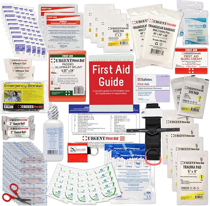 OSHA & ANSI First Aid Kit Refill/Upgrade, 50 Person, 208 Pieces, ANSI 2021 Class B - Includes Splint, Tourniquet, Tools, Single dose and More: Fill Your kit or use to Upgrade to Current regulations…