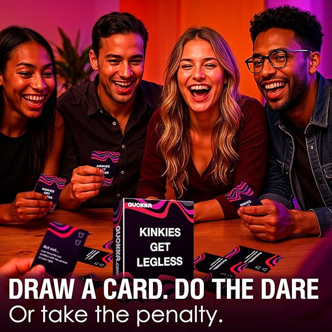 QUOKKA Card Games for Adults Let?™s Get Legless - Extra Daring Adult Games for Party Game Night with 104 Hilarious Tasks & Risky Questions, Inappropriate Challenges to Spice Up The Night, Ages 21+ Only