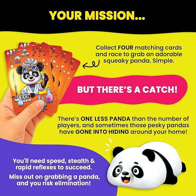 Pandamonium - Chaos Has Never Been This Cute! | The Hilarious Action-Packed Family Party Game for Kids, Teens and Adults | A Scavenger Hunt Card & Board Game for Ages 5+, 3-8 Players