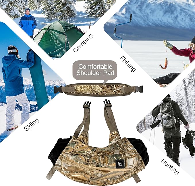 Heated Hand Muff, Electric Heating Hand Warmer Pouch, Suitable for Outdoor Hunting, Sports, Photography, Golf, Football in Cold Winter Keep Warmth (Batteries no Including)