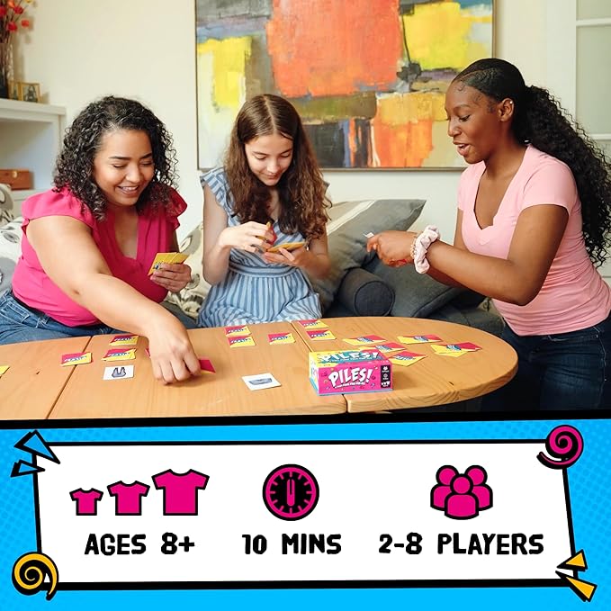 Piles ??Card Games ??Family Games ??for Kids 8 and Up ??for Adults ??Family Game Night ??Travel & Memory Game ??Party Games ??10 Mins