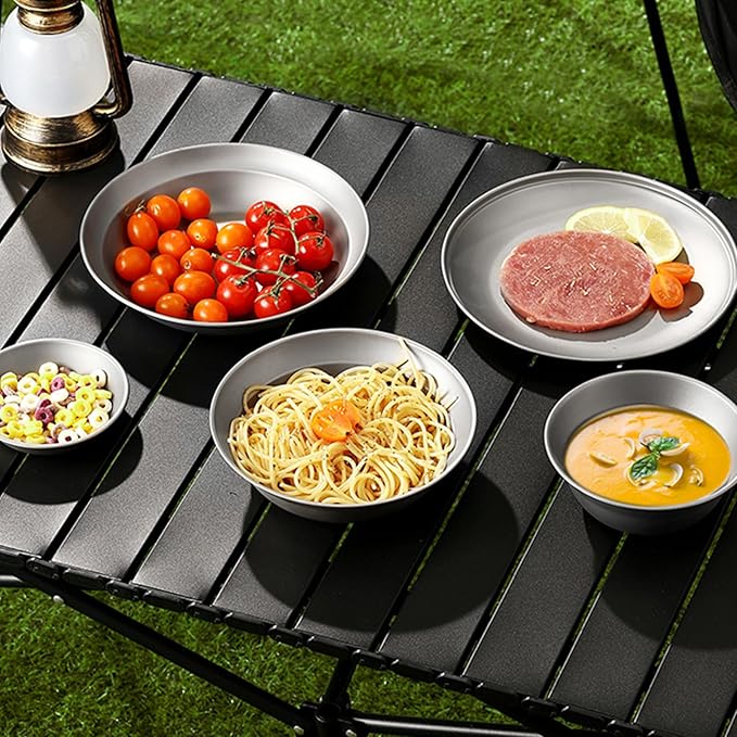 Pure Titanium Camping Bowl 2 Pieces 5.5 inch Soup Bowl for Backpacking Outdoor Hiking