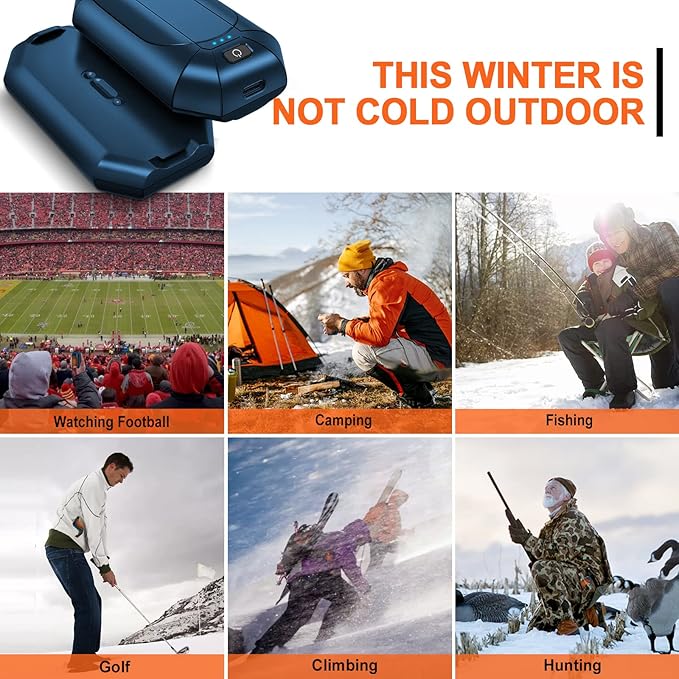AI Hand Warmers Rechargeable 2 Pack, Portable Electric Rechargeable Hand Warmer, 20Hrs Long Heating Electric Hand Warmer, Gifts for Women, Men, Raynauds, Pain Relief,Camping,Golf,Outdoors,Indoor