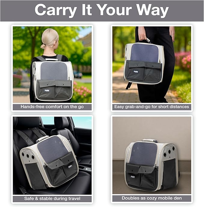 Cat Backpack Carrier ??Airline Approved Dog Carrier for Small Dogs, Cats & Pets ??Ventilated Backpack Pet Carrier for Travel, Hiking, Vet Trips ??Soft Sided Puppy Carrier Bag with Padded Straps