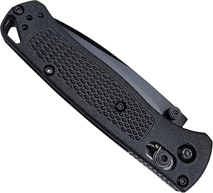 HUAAO Mini Folding Pocket Knife, Plain Edge, Thumb Stud Manual Open, Glass Reinforced Nylon Grivory Handle with Belt Clip for EDC Camping (black blade)