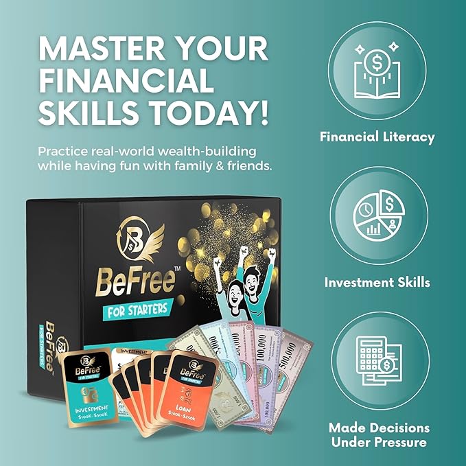 BeFree for Starters ??Financial Literacy Card Game | Learn to Earn Money, Invest & Manage Cash Flow | Educational Family Strategy Game for Teens & Adults