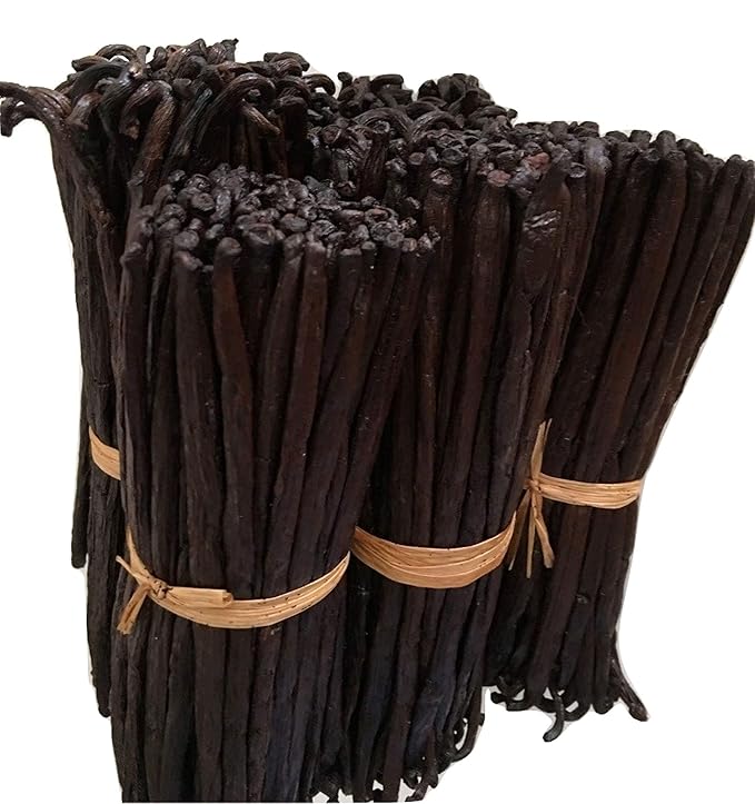4oz Organic Madagascar Vanilla Beans Grade A. Certified USDA Organic. 6"-8" by FITNCLEAN VANILLA. Bulk for Extract, Cooking and Baking by the Weight 0.25 Pound (1/4Lb) Bourbon Fresh NON-GMO Pods.