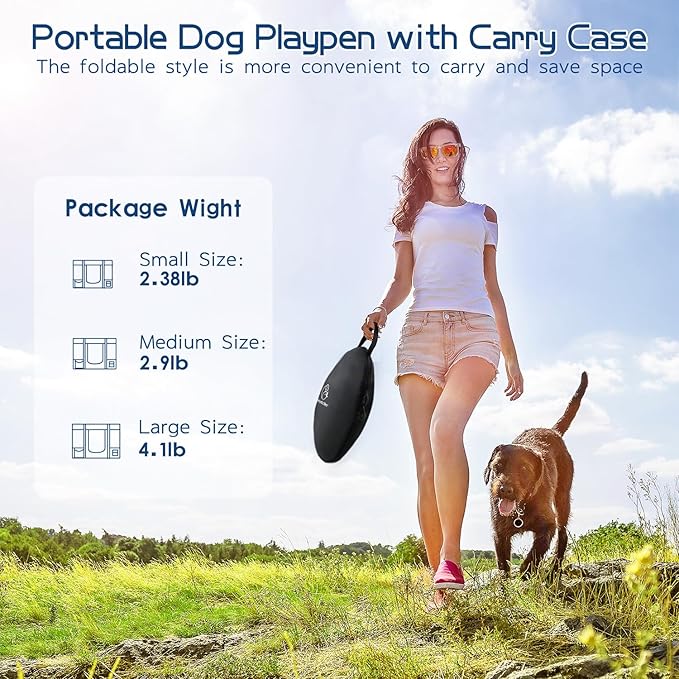 40x32x24 Inches Dog Playpen,Pet Playpen,Foldable Puppy Cat Playpen,Portable Exercise Kennel Tent Crate,Water-Resistant Breathable Shade Cover,Indoor Outdoor Travel Camping Use for Small Animals(L)