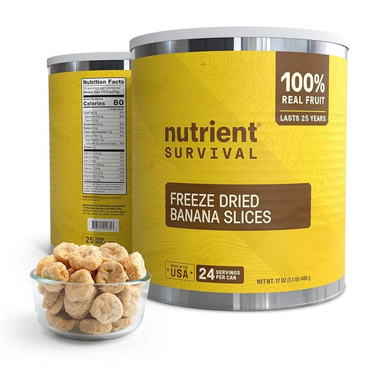 Premium Freeze-Dried Bananas ??#10 Can | 25-yr Shelf Life | Emergency Food Storage