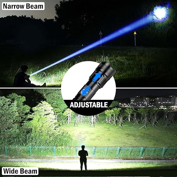 Rechargeable Flashlights High Lumens, 4 Pack 99,000 Lumens Led Flashlights with 5000ɱAh ?attery, Waterproof Powerful Flash Light Multifunctional Flashlights for Home Camping Hiking