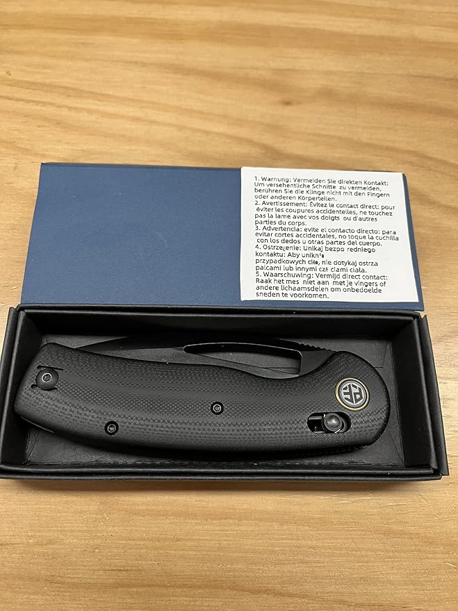 Petrified fish PFP13 Viper Folding Knife,3.5" K110 Steel Black Stonewashed Blade G10 Handle Pocket Knife for Camping EDC Outdoor (Black Black Stonewashed)