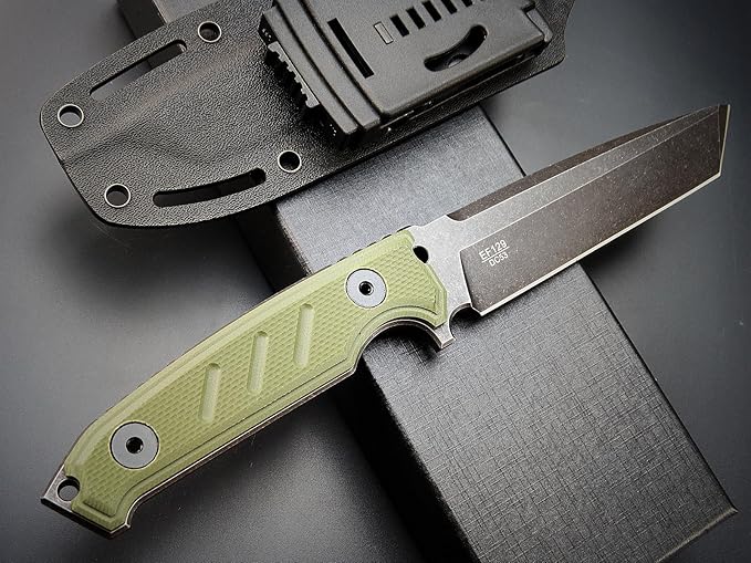 Eafengrow EF129 Fixed Blade Knife, DC53 Steel Tanto Blade,G10 Handle Full Tang Fixed Knifes Straight Knife for Camping Hunting Adventure Survival and EDC Tool