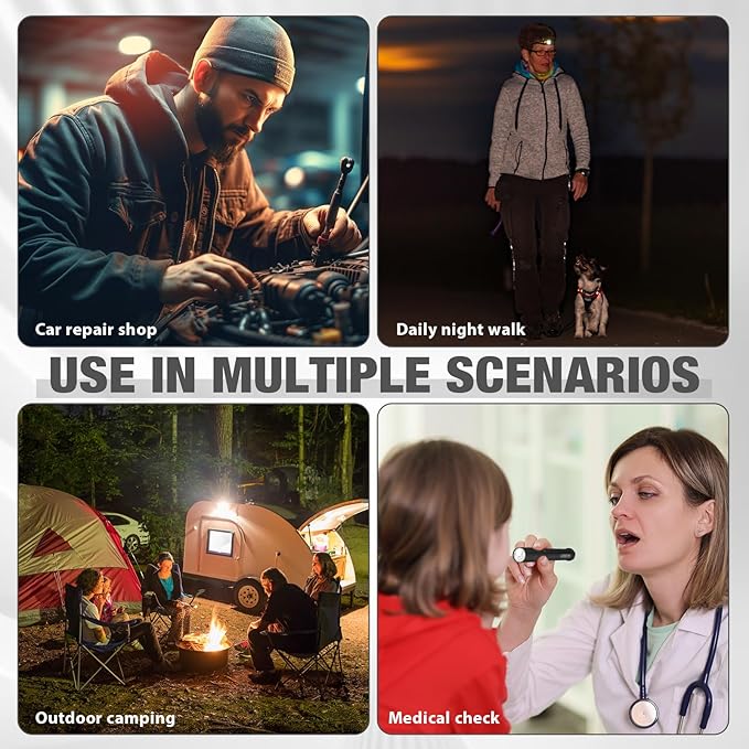 36 Pack Mini Pen Flashlights Bulk LED Pen Lights Aluminum Pocket Flashlights with Clips Small Handheld Torches Gifts for Camping Hiking Emergency Outdoor (Black)