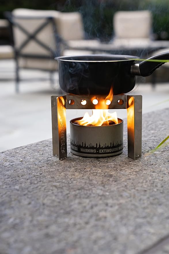 Portable Camp Stove - Cooker - Trivet Combo | 3 Uses in 1 | Ultralight | Stainless Steel | Perfect for Emergencies, Camping, Hiking | Made in the USA