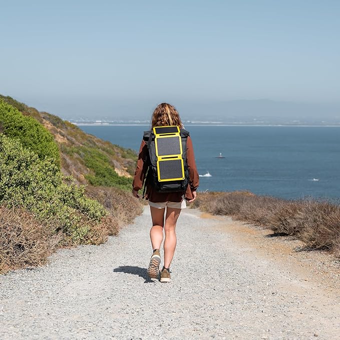 SunJack ??15 Watt Foldable Solar Panel, ETFE Monocrystalline Portable Solar Panel with USB-C and USB-A, IP67 Waterproof Solar Panels for Camping, Backpacking, Hiking and Travel