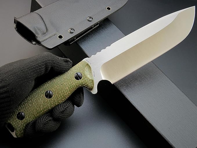 Eafengrow EF143 Fixed Blade Knife AUS-10 Steel Blade Micarta Handle Full Tang EDC Tool Straight Knife for Working Camping Hunting