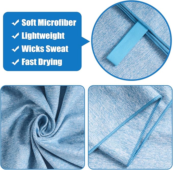Quick Dry Microfiber Camping Towel Large for Beach Travel Body Yoga Swimming Pool Hiking(Blue, 30X60 Inch)