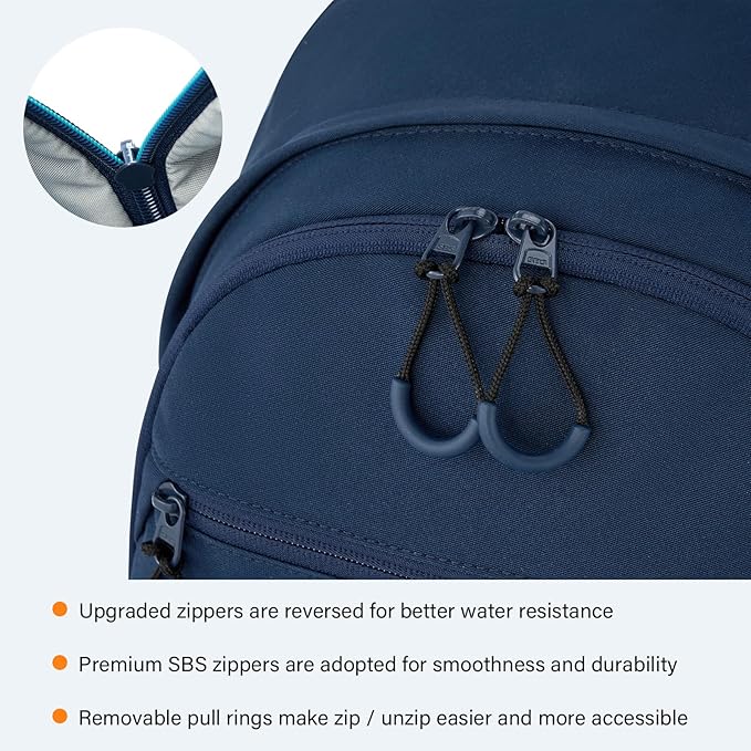 Carry On Travel Backpack For Women, 18 Inch Water Resistant Large Backpack Lightweight Bookbag For Men, 8x14x18 Personal Item Bag Casual Daypack Backpacks For Work Office Commuter (Navy Blue)
