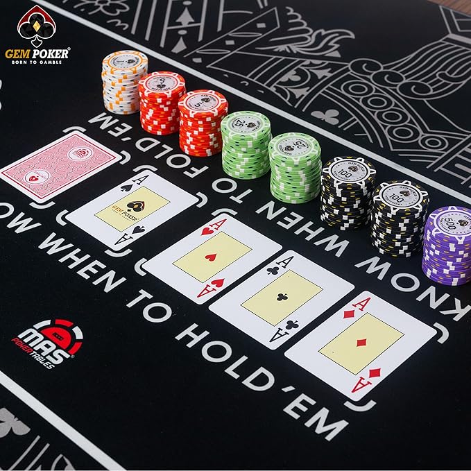 Luna 14 Gram Clay Poker Chips Set for Texas Hold’em, 500PCS Numbered Chips, Features a High-end Carrying Case with Strong Eva Foam Inside and German Polycarbonate Shell