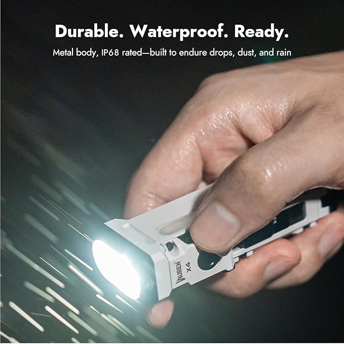 WUBEN X4 EDC Rechargeable Flashlight with RGB Light 1500 Lumens Mini Multifunctional Flashlight with Tactical Switch&Magnetic, IP68 Pocket Clip USB C Flat Flashlight for Camping, Checking, Emergencies