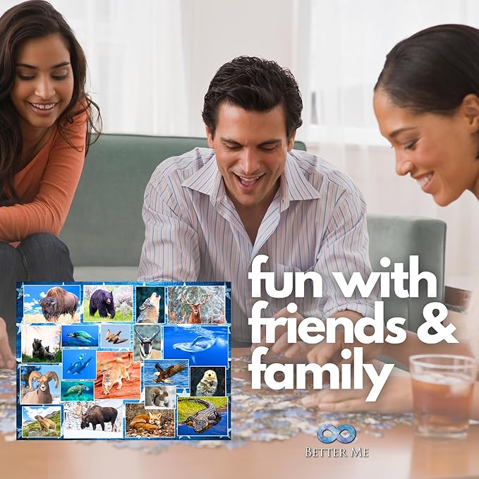 Wildlife of Our National Parks 500-Piece Puzzle - USA National Parks Jigsaw Puzzle, Animals from Acadia, Yellowstone, Zion, Arches, Crater Lake, Mount Rainier, Great National Park Gift (500 Pieces)