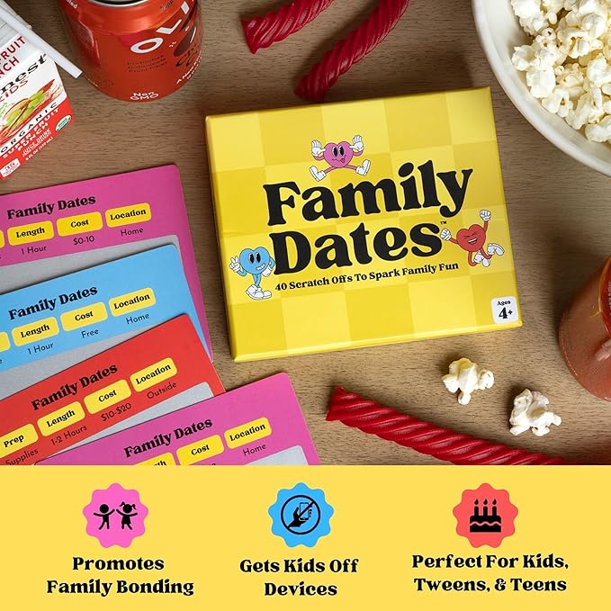 Family Dates 40 Scratch Off Cards ??Fun Activities & Date Night Ideas for Kids and Parents ??Adventure Card Game for Families ??Unique Gift for Family Nights, Holidays, or Birthdays