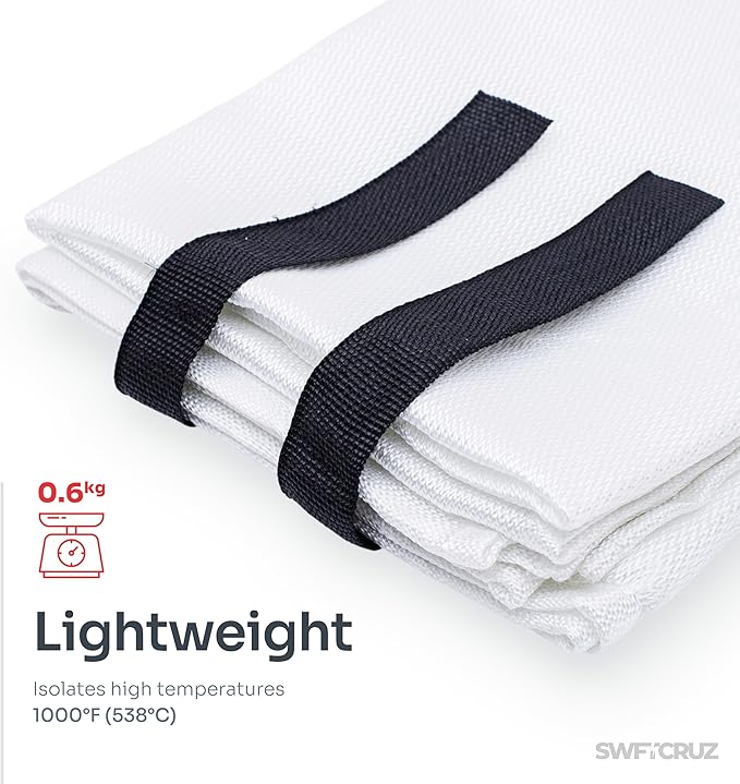 Fire Blanket 2 Pack with Hooks & Gloves High Heat Resistant Emergency Fire Suppression Blanket for Home, Kitchen & Camping Safety (2 Packs)