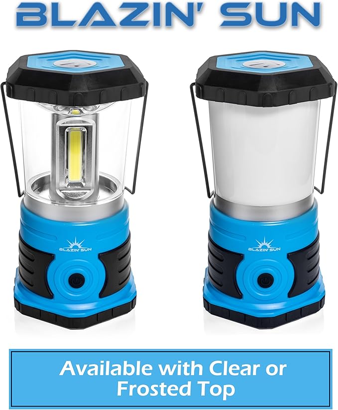Blazin' Sun 800 | Brightest Lanterns Battery Powered LED Camping and Emergency | Hurricane, Storm and Power Outages (Blue)