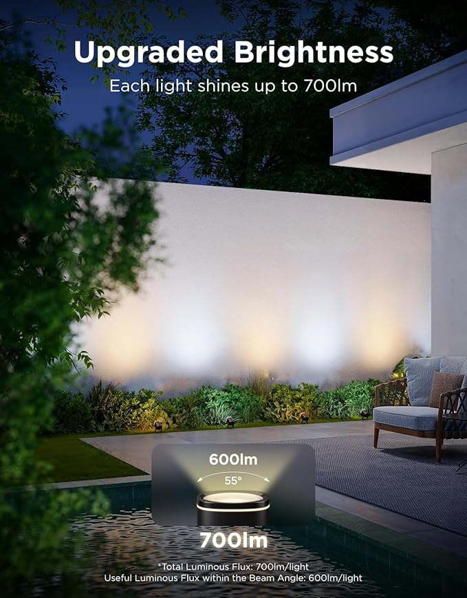 Govee Outdoor Spot Lights 2, IP67 Waterproof Spotlights, Landscape Lights Work with Matter, Alexa, and Google Assistant, RGBWIC Color Changing Light for Outdoor Decor, Patio Decorations, 2 Pack