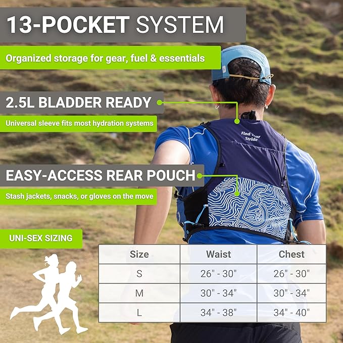 FlipBelt Tahoe Hydration Vest ??Ultralight Running Vest for Men & Women ??Includes Two 500ml Soft Flasks ??Trail, Marathon, and Long-Distance Race Pack
