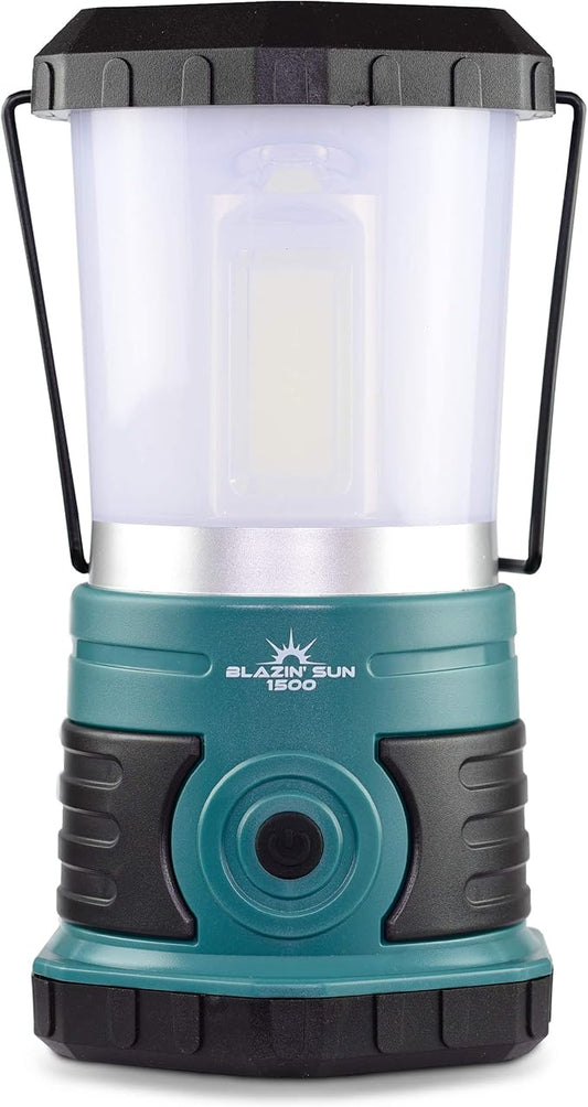 Blazin' Sun 1500 Lumen | Battery Lanterns for Power Outages, Emergency, Hurricane, Camping | LED Lantern with up to 200 Hour Runtime (Teal)