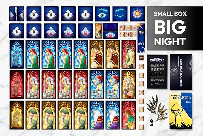 Vita Mors: Conspiro ??Pocket-Size Deluxe Travel Board Game, 5-10 Players, Language-Free Hidden-Role Strategy in 40 Minutes, Zero Elimination, Premium Metal Pieces