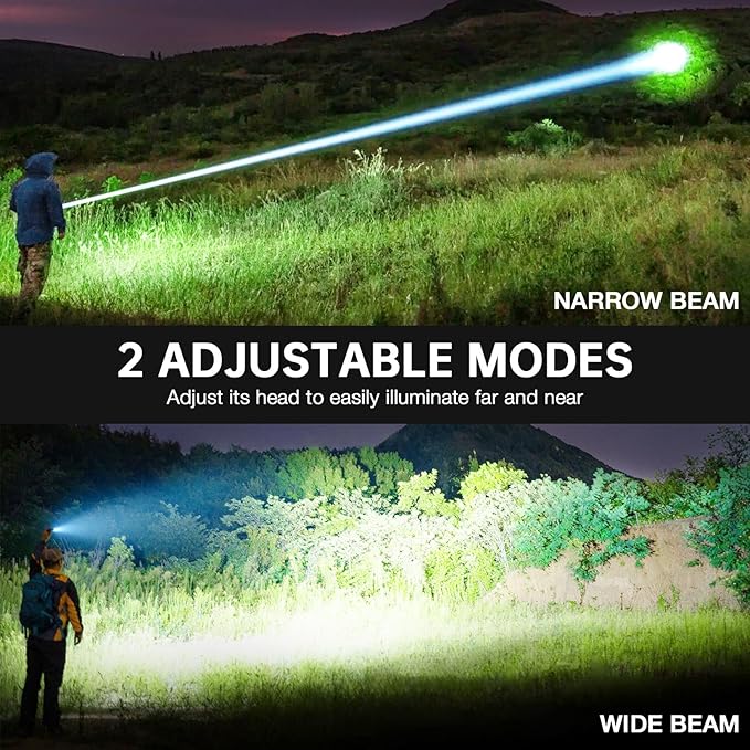Flashlight Rechargeable 99,000 High Lumens, 2 Pack Super Bright Flash Light with 7 Modes, Waterproof Powerful Linternas, Multifunctional Handhedl Torch for Camping, Home