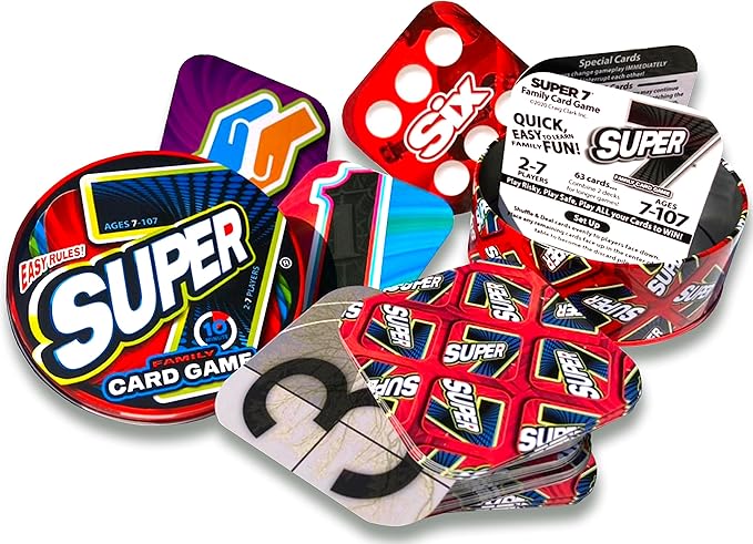Super 7 Family Card Game Collectible Tin – for Kids and Adults, Family Game Night, Fast Games, Easy to Learn, 2-7 Players, Ages 7 to 107!