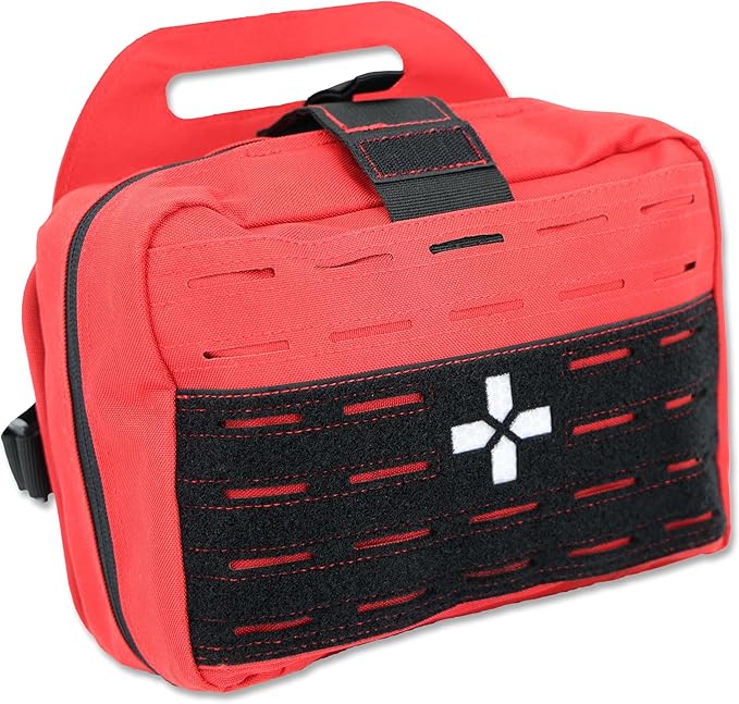 Lightning X Premium Rip-Away Individual First Aid Kit for Vehicle Head Rest - RED