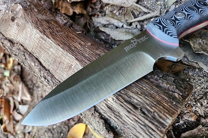 JEO-TEC Nº29 Full Tang Bushcraft Survival Hunting Camping Knife - MOVA-58 Stainless Steel - 10'' Overall - Fixed Blade Knife with Sheath - Handmade in Spain