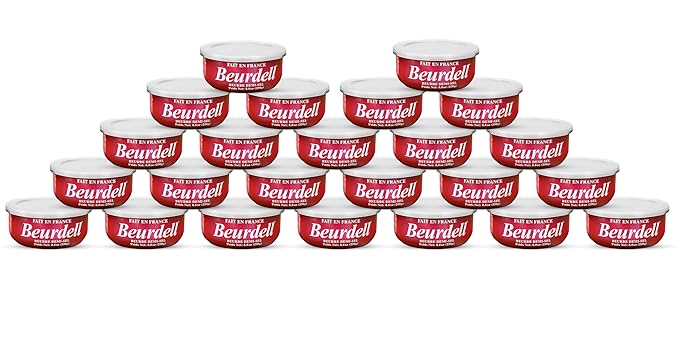 Beurdell French Salted Real Canned Butter 100% Natural Pasteurized Butter A real butter from France | Great For Hurricane Preparedness Emergency Survival Kit Great For Cooking, Baking Pack of 24