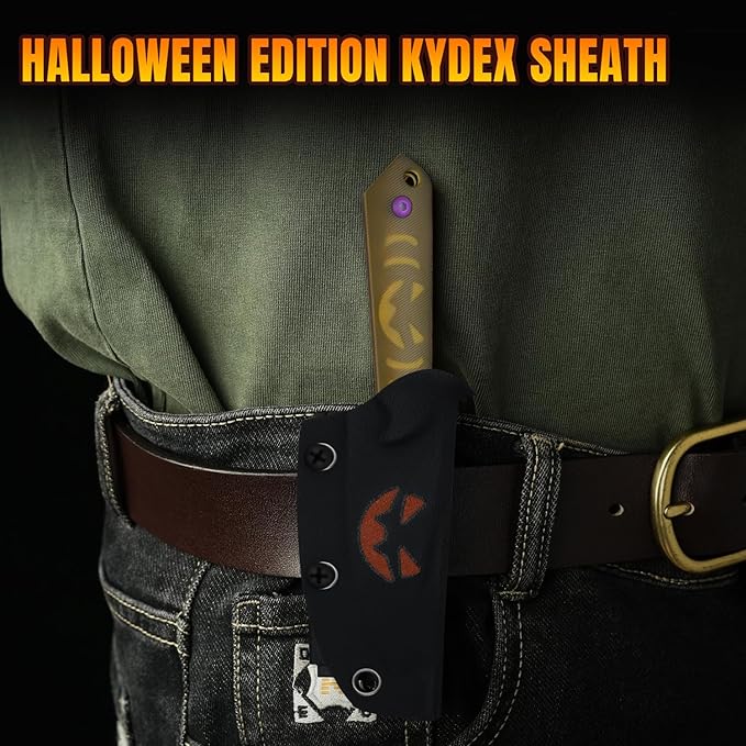 Kizer Mini Harpoon Fixed Blade Knife with Sheath, 3??3V Blade Hunting Knife with PEI Handle, Camping Fixed Blade Small EDC Knives for Men Women Gift 1040SHW1