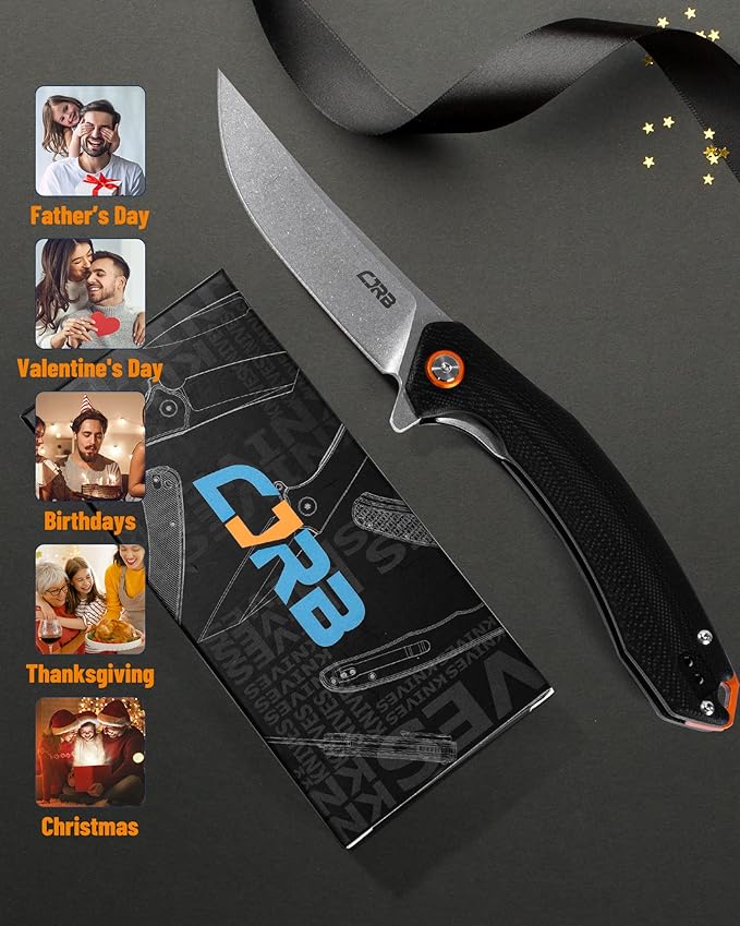 CJRB Folding Knife Gobi (J1906) AR-RPM9 Powder Steel G10 Handle Pocket Knife EDC Knife Black