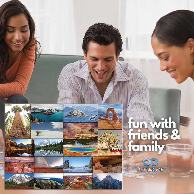 Our National Parks 500-Piece Jigsaw Puzzle - Famous USA Natural Landmarks Featuring Acadia, Yellowstone, Zion, Arches, Crater Lake, Mount Rainier, etc. Great Family Activity (500 Pieces)
