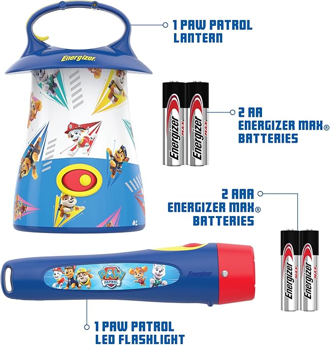 Energizer PAW Patrol Kids LED Lantern and Handheld Flashlight Combo Pack, Batteries Included