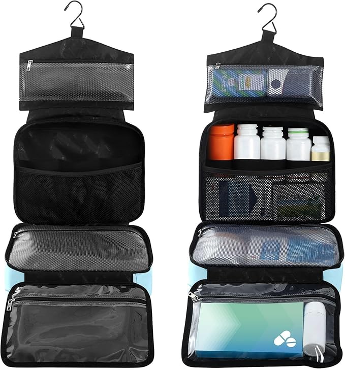 Fustylead Cute Pink Axolotl and Seaweed Bubbles Pill Organizer Bag Large Medicine Travel Carrying Case with Zipper for Vitamin Supplements Fish Oil, Empty First Aid Kit for Hiking Camping